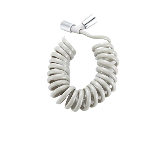 Teleskop-Brauseschlauch, Spiralfederschlauch, WC-Bidet-Sprayer, Telefonleitung, Sanitärschlauch, Badezimmer-Zubehör, Wasserdüse FüR Badarmaturen(Grey,2.0m) von ANQKYO