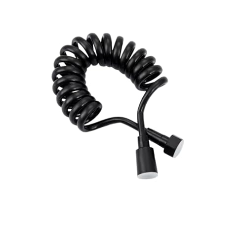 Teleskop-Brauseschlauch, Spiralfederschlauch, WC-Bidet-Sprayer, Telefonleitung, Sanitärschlauch, Badezimmer-Zubehör FüR Badarmaturen(Black,5.0m) von ANQKYO