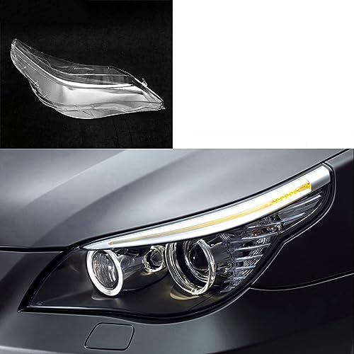 Auto Scheinwerfer Maske Für BMW E60 E61 5 Series 520/523/525/530i 2004-2010,Auto Front Scheinwerfer Shell Abdeckung Transparent Lampenschirm Autoteile,C-Left and Right von ANRAM