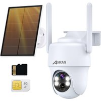 Anran - 3G/4G lte Überwachungskamera Aussen Akku mit sim Karte+32GB sd Karte, 360° Schwenkbare Kabellose Überwachungskamera Aussen ohne wlan, Solar von ANRAN