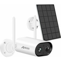 Anran - berwachungskamera Aussen Akku mit Solarpanel, Kabellose Solar wlan Kamera Outdoor mit pir Bewegungsmelder, 2,4GHz wlan, sd Kartenslot, ir von ANRAN