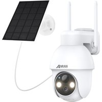 Anran - berwachungskamera außen Akku Solar 3MP, Kabellose Überwachungskamera wlan mit Flutlicht, PIR-Bewegungserkennung und Alexa-kompatibel, Farbige von ANRAN