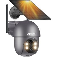 Überwachungskamera außen Akku 5MP, Kabellose WLAN-Kamera mit Solarpanel, PIR-Bewegungserkennung und Alarm, 360° Schwenkbar, APP-Steuerung, von ANRAN