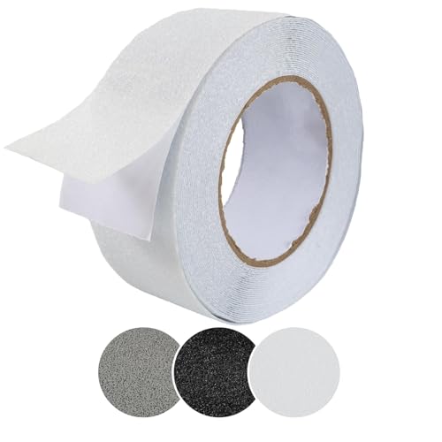 ANRO Antirutsch Klebeband Streifen Selbstklebend rutschfest Stufen Treppen Grip-Band PVC für Innen & Außenbereich Rolle Halbtransparent 5cm x 10m von ANRO