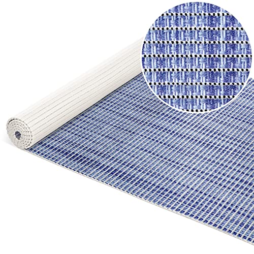 ANRO Badematte Weichschaummatte Bad- und Duschvorleger Antirutsch Badläufer Falscher Uni Blau 1500x65cm (15m) von ANRO