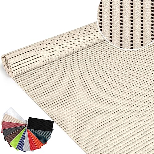 ANRO Badematte Weichschaummatte Bad- und Duschvorleger Antirutsch Badläufer Uni Creme 280x130cm von ANRO