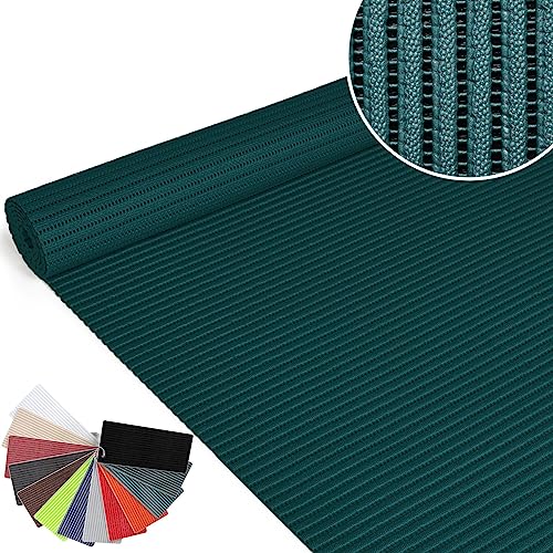 ANRO Badematte Weichschaummatte Bad- und Duschvorleger Antirutsch Badläufer Uni Dunkelgrün 350x130cm von ANRO
