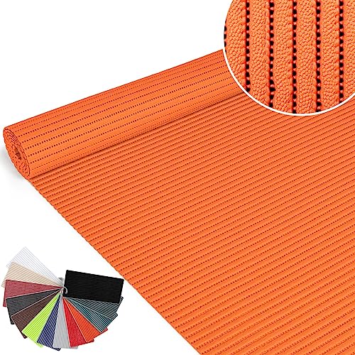 ANRO Badematte Weichschaummatte Bad- und Duschvorleger Antirutsch Badläufer Uni Orange 400x65cm von ANRO