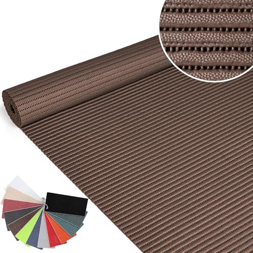 ANRO Badematte Weichschaummatte Badvorleger Badläufer rutschfest Weichschaum Duschvorleger Braun 65x1000cm (10M) von ANRO
