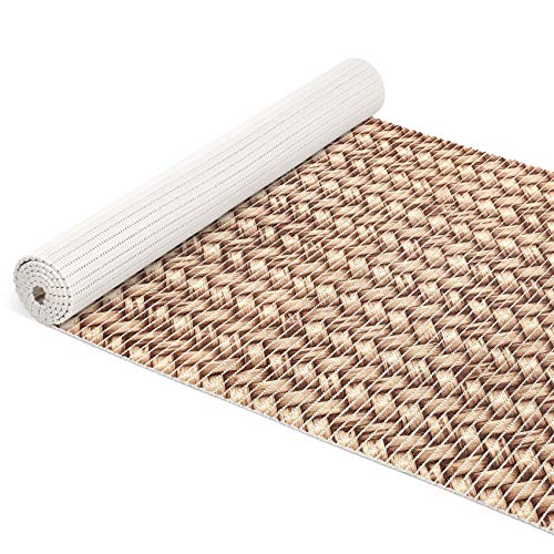 ANRO Badmatte Badläufer Weichschaummatte WC/Dusche/Bad Vorleger Flechtwerk Beige Breite 65x1500cm (15M) von ANRO