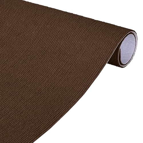 ANRO Bodenmatte selbsthaftend Teppich Läufer Matte Meterware selbsthaftender Bodenbelag rutschfest anpassbar Größe 100x100cm Schoko von ANRO