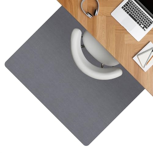ANRO Bodenschutzmatte Bürostuhl Unterlage Schreibtischstuhl Unterlage Bürostuhl Teppich rutschfeste Bodenmatte für Parkett und Hartböden selbsthaftend Nemesis 100x150cm Grau von ANRO