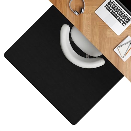 ANRO Bodenschutzmatte Bürostuhl Unterlage Schreibtischstuhl Unterlage Bürostuhl Teppich rutschfeste Bodenmatte für Parkett und Hartböden selbsthaftend Nemesis 100x150cm Schwarz von ANRO