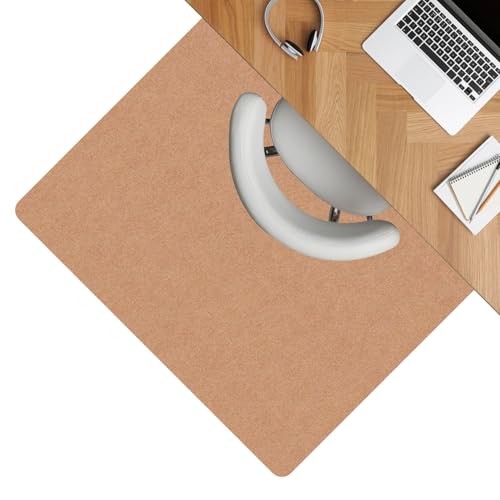 ANRO Bodenschutzmatte Bürostuhl Unterlage Schreibtischstuhl Unterlage Bürostuhl Teppich rutschfeste Bodenmatte für Parkett und Hartböden selbsthaftend Nemesis 120x150cm Hellbraun von ANRO