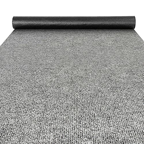 ANRO Flurläufer Schmutzfangmatte Sauberlaufmatte Teppich Läufer Schmutzfangläufer Metwerware gerippt Grau 100x300cm von ANRO