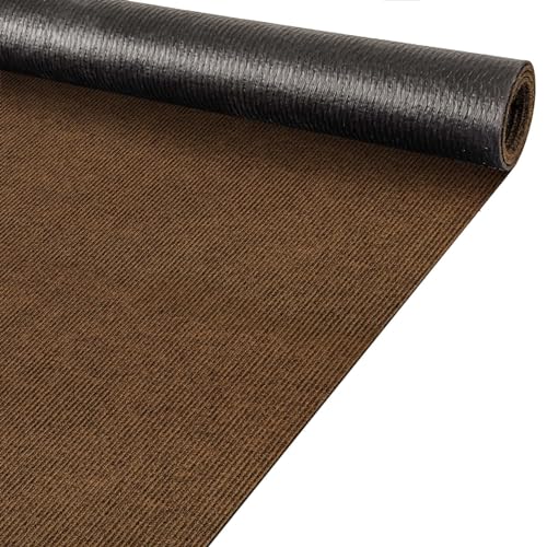 ANRO Flurläufer Schmutzfangmatte Sauberlaufmatte Teppich Läufer Schmutzfangläufer Metwerware gerippt Hellbraun 100x400cm von ANRO