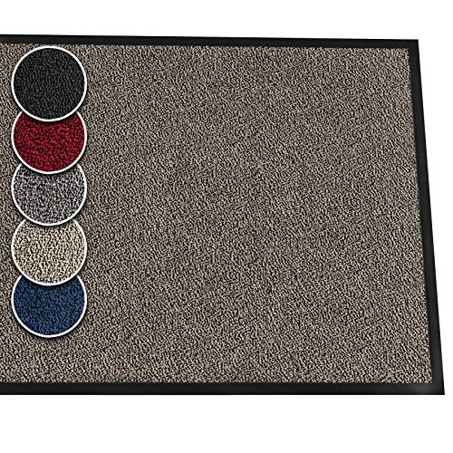ANRO Fußmatte Schmutzfänger rutschfeste Bodenmatte Teppich waschbar und wasserfest Beige Schmutzfangmatte 40x70cm von ANRO