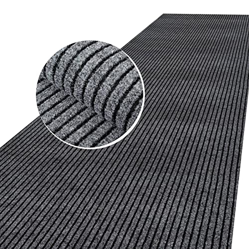 ANRO Fußmatte Schmutzfangmatte Teppich Läufer Flur Sauberlaufmatte Meterware Indoor Outdoor Eingang Rollenware Mischa Grau 220x100cm von ANRO