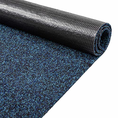 ANRO Fußmatte Schmutzfangmatte Teppich Läufer Sauberlaufmatte Indoor Outdoor Flur Eingang Poet Blau 100x1000cm (10M) von ANRO