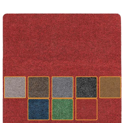 ANRO Fußmatte Schmutzfangmatte waschbar wasserdicht robust Schmutzfänger für Eingang, Haustür, Flur, Küche, Schlafzimmer Poet 80x120cm Carpet Rot von ANRO