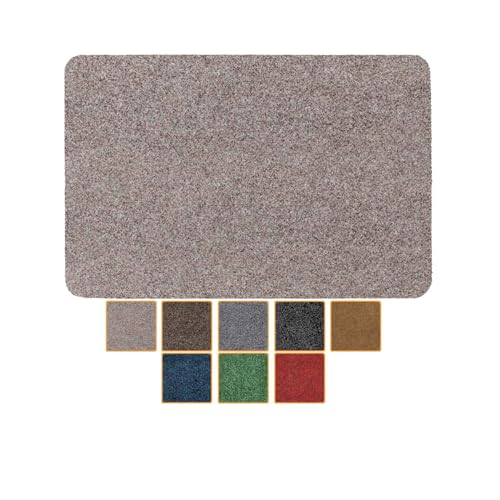 ANRO Fußmatte Schmutzfangmatte waschbar wasserdicht robust Schmutzfänger für Eingang, Haustür, Flur, Küche, Schlafzimmer Poet Größe 40x60cm Carpet Hellbraun von ANRO