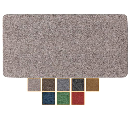 ANRO Fußmatte Schmutzfangmatte waschbar wasserdicht robust Schmutzfänger für Eingang, Haustür, Flur, Küche, Schlafzimmer Poet Größe 40x80cm Carpet Dunkelbraun von ANRO