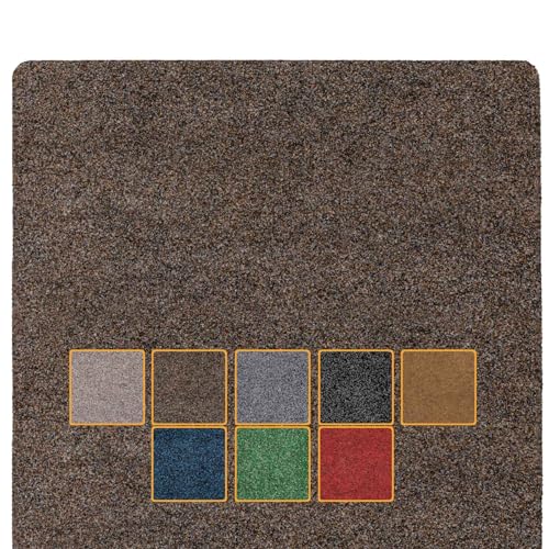 ANRO Fußmatte Schmutzfangmatte waschbar wasserdicht robust Schmutzfänger für Eingang, Haustür, Flur, Küche, Schlafzimmer Poet Größe 80x120cm Carpet Dunkelbraun von ANRO