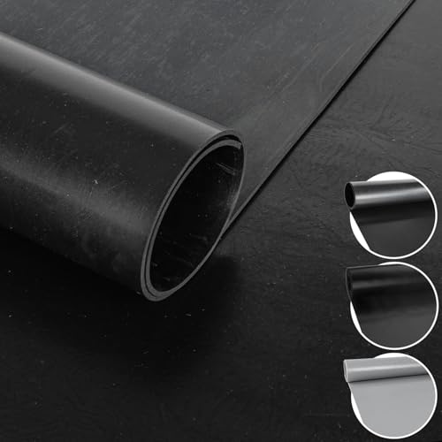 ANRO Gummimatte Schutzmatte Meterware Bodenmatte Glatt beidseitig Gummiläufer 100cm Breit 3mm stark Schwarz 170 x 100cm von ANRO