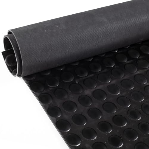 Noppenmatte Geruchsarm Bodenmatte Gummiläufer TPE 3mm dick Gummimatte Flachnoppen Schwarz 50 x 100cm ANRO von ANRO