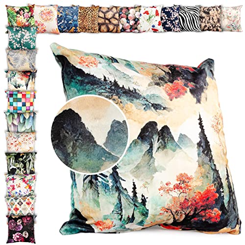 ANRO Kissenbezug Kissenhülle Kissen Deko-Kissen Sofa Kissen Couch Kissen Blackforest 40x40cm ohne Füllung von ANRO