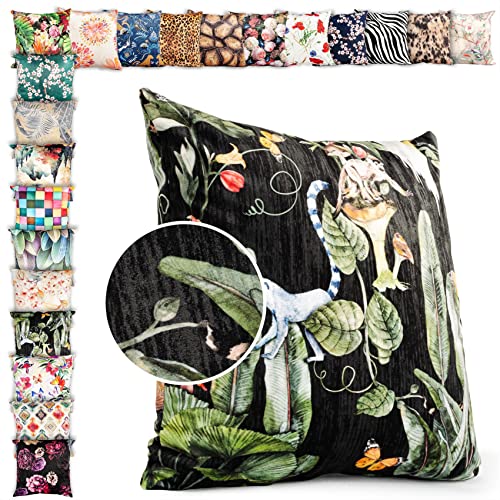 ANRO Kissenbezug Kissenhülle Kissen Deko-Kissen Sofa Kissen Couch Kissen Jungle Black 40x40cm ohne Füllung von ANRO
