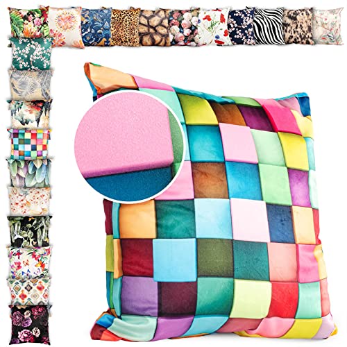 ANRO Kissenbezug Kissenhülle Kissen Deko-Kissen Sofa Kissen Couch Kissen Pixel 40x40cm ohne Füllung von ANRO