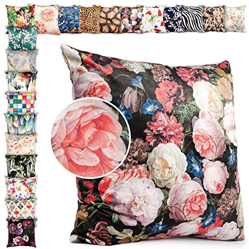ANRO Kissenbezug Kissenhülle Kissen Deko-Kissen Sofa Kissen Couch Kissen Roses in Black 50x50cm ohne Füllung ANRO Kissenbezug Kissenhülle Kissen Deko-Kissen Sofa Kissen Couch Kissen Roses in Black 50x50cm ohne Füllung von ANRO