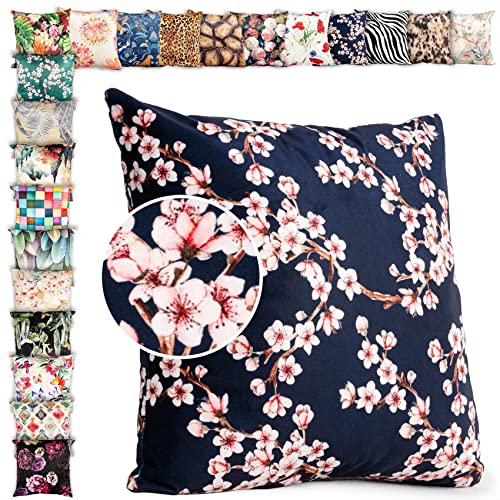 ANRO Kissenbezug Kissenhülle Kissen Deko-Kissen Sofa Kissen Couch Kissen Sakura Darkblue 50x50cm ohne Füllung ANRO Kissenbezug Kissenhülle Kissen Deko-Kissen Sofa Kissen Couch Kissen Sakura Darkblue 50x50cm ohne Füllung von ANRO