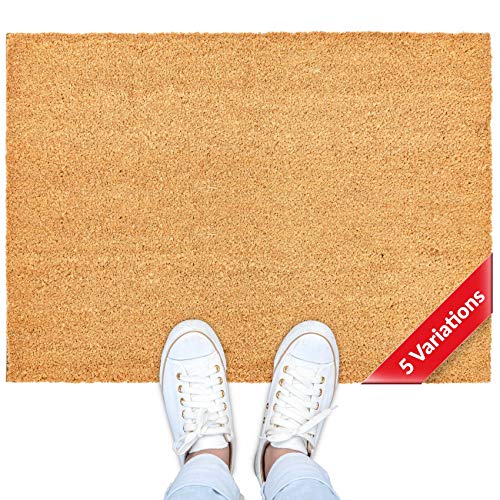 ANRO Kokos Bodenmatte Fußmatte Abstreifer Abtreter Naturprodukt Dicke 17mm Größe 40x80cm Farbe Uni Natur von ANRO