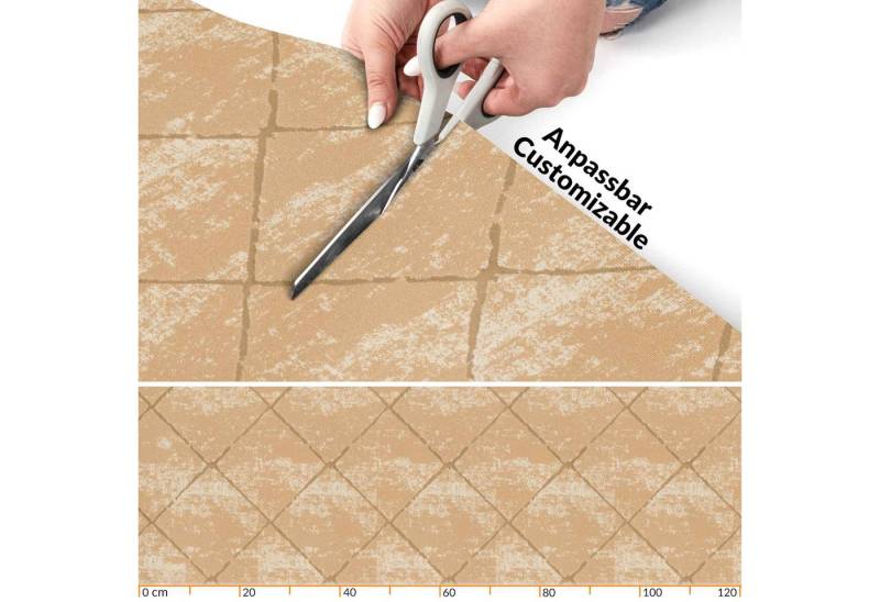 ANRO Küchenläufer AYDI Teppichläufer Premium Läufer Textil, Eckig, Bodenläufer 100x50cm Karo Grau pflegeleicht von ANRO