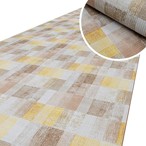 ANRO Küchenläufer Küchenteppich rutschfest Teppich Läufer Küche PVC pflegleicht Teppichläufer Flur abwaschbar Mosaik Bunt 120x52cm von ANRO