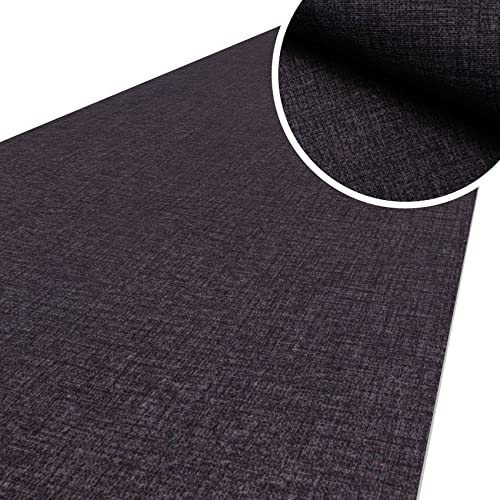 ANRO Küchenläufer Küchenteppich rutschfest Teppich Läufer Teppich Küche Läufer Flur Küchenmatte Flurläufer Textiloptik Uni Anthrazit Abwaschbar 300 x 67cm von ANRO