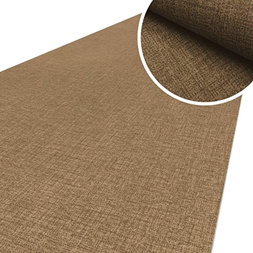 ANRO Küchenläufer Küchenteppich rutschfest Teppich Läufer Teppich Küche Läufer Flur Küchenmatte Flurläufer Textiloptik Uni Beige Abwaschbar 180 x 67cm von ANRO