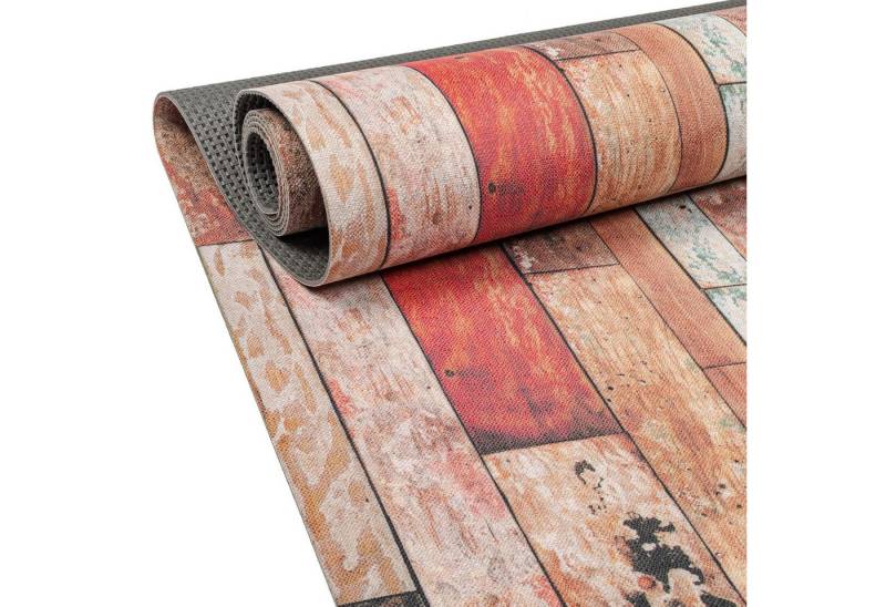 ANRO Küchenläufer RANNA Premium Läufer Küchenteppich Teppich Textil, Eckig, Bodenläufer 100x65cm Holz Altparkett Beige pflegeleicht von ANRO