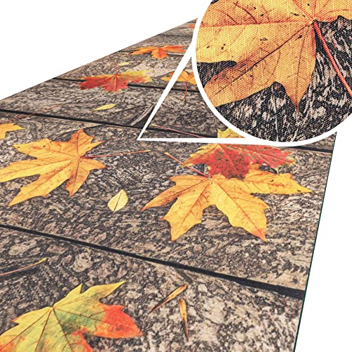 ANRO Küchenteppich Küchenläufer Teppich Läufer Küche abwischbar rutschfest Design Herbst 180 x 52cm von ANRO