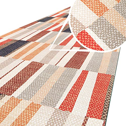 ANRO Küchenteppich Küchenläufer Teppich Läufer Küche abwischbar rutschfest Design Patchwork 140 x 52cm von ANRO