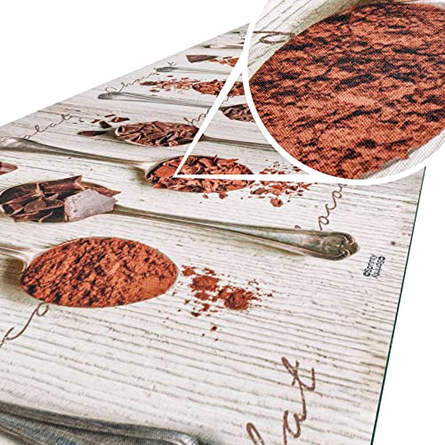 ANRO Küchenteppich Küchenläufer Teppich Läufer Küche abwischbar rutschfest Design Schocko 200 x 52cm von ANRO