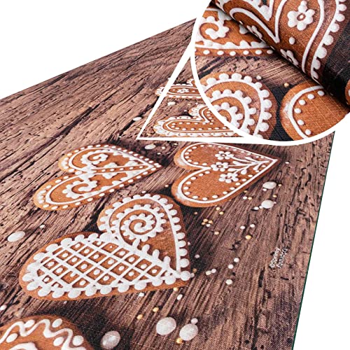 ANRO Küchenteppich Küchenläufer Teppich Läufer Küche waschbar rutschfest Cookies Abwaschbar 500 x 52cm von ANRO