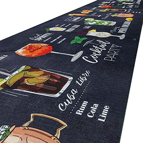 ANRO Küchenteppich Küchenläufer Teppich Läufer Küche waschbar rutschfest Pub Abwaschbar 1000 x 52cm (10m) von ANRO