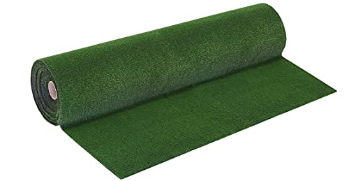 ANRO Kunstrasen Rasenteppich Drainage 7mm Höhe Bodenbelag für In-/Outdoor Bereich Grün Größe 350x100cm von ANRO