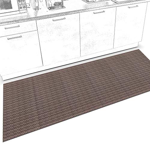 ANRO Läufer Teppich Küchenläufer Weich rutschfest anpassbar Velour Itaca Braun 65x180cm Viele Größen/Muster von ANRO