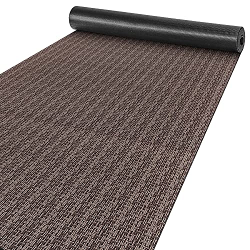 ANRO Läufer Teppich-Läufer Flur Küchenläufer rutschfest waschbar Teppichläufer Küchenteppich anpassbar Itaca Braun 140x67cm bis 5m Länge von ANRO