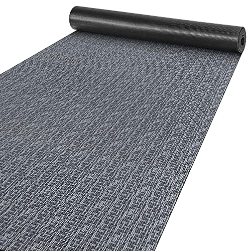 ANRO Läufer Teppich-Läufer Flur Küchenläufer rutschfest waschbar Teppichläufer Küchenteppich anpassbar Itaca Grau 260x67cm bis 5m Länge von ANRO