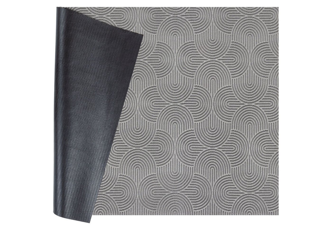 ANRO Läufer Velora Teppichläufer hochwertig Küchenteppich, Rechteckig, Höhe: 3 mm, Küchen- Flurläufer 100cm Bauhaus Grau pflegeleicht von ANRO